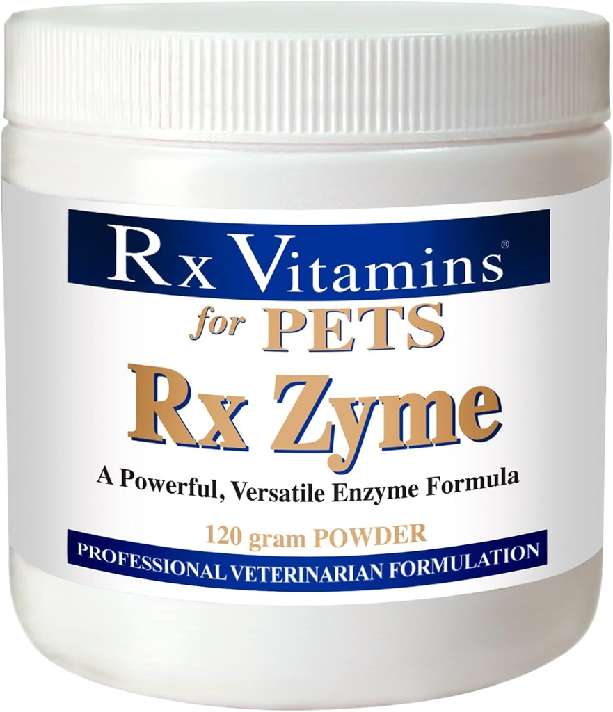 宠物的Rx维生素 Rx Zyme 狗和猫的Rx Zyme - 帮助胃肠不适 - 加入食物 - 120g粉