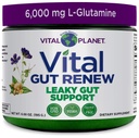 生命星球 - 用L-Glutamine、Marshmallow和Ginger Root、DGL Licorice Root和Organic Aloe Vera、L Glutamine 6000mg 6.88 oz进行低脂胶粉修复的重要胶粉更新补充剂