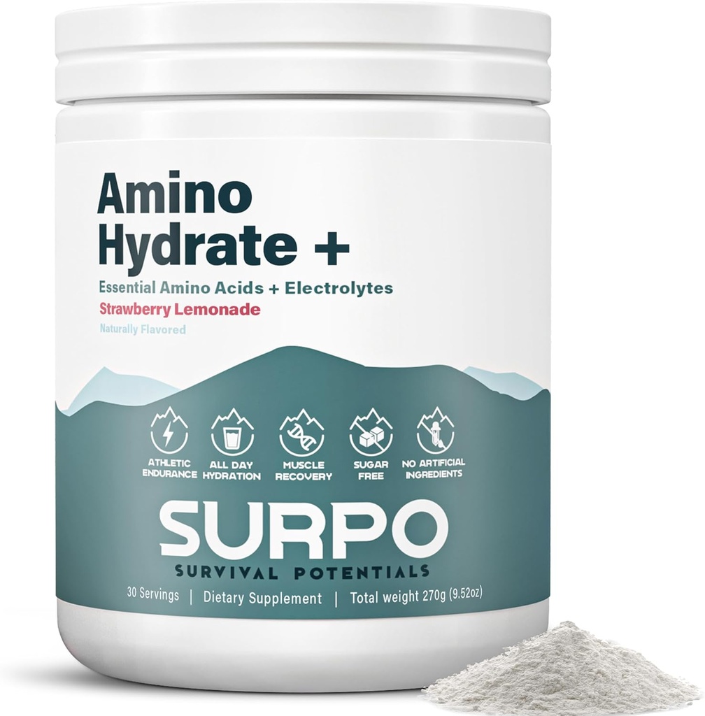 基本氨基酸补充剂和无糖电解质粉 – Keto EAA + BCAA 氨基能源粉 – BCAA 电解质 水粉饮料 用于劳动后肌肉恢复和生长,30种服务