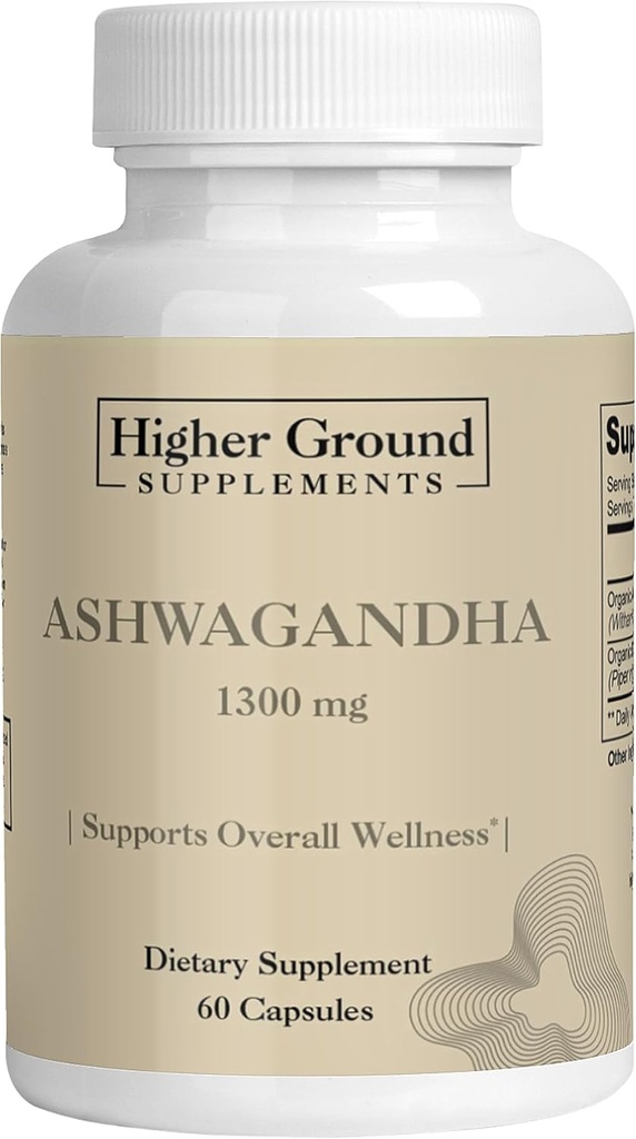 Ashwagandha 配有黑辣椒的草药补充剂,用于缓解压力、增强黏液、免疫系统、认知功能、荷蒙条例 胆固醇水平