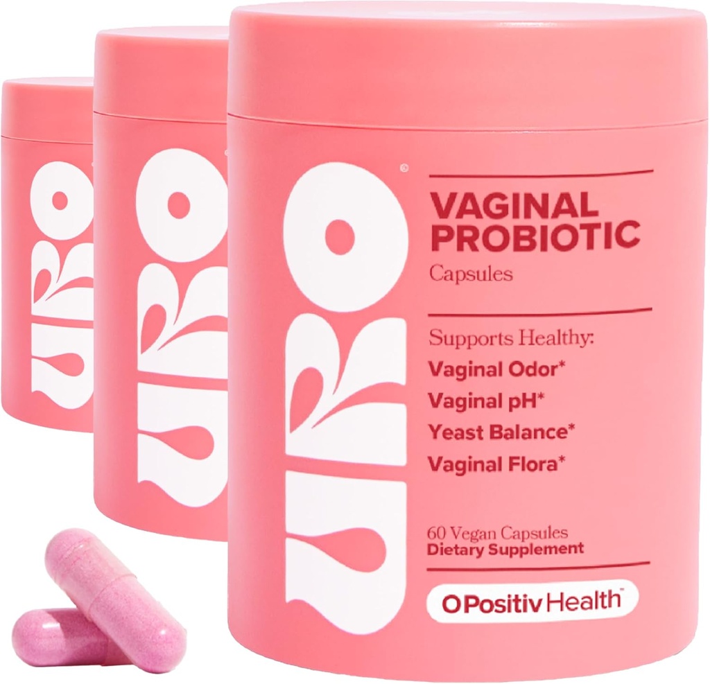 O Positiv URO 妇女阴道避孕药 PH 与前生素和乳腺杆菌的平衡-阴道保健补充-促进健康阴道食道和阴道花,60 Counter (Pack of 3)