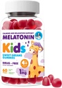 Moritz Melatonin Gummys博士 儿童与成年人(年龄 4+) – Natural Berry Flavor, Gentle睡眠援助与夜间支持, 自然儿童睡眠援助 Gummys, 60 Counter