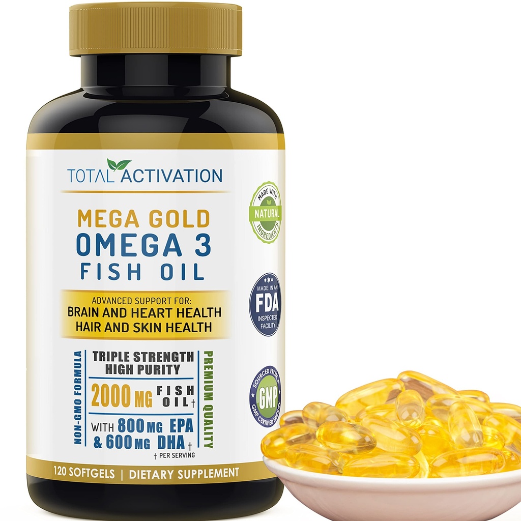 Omega 3 Fish Oil Supplement – 2000 mg with EPA DHA & Vitamin E – Burpless, Triple Powers for Men & Women – 120 Easy Swallow Softgels 互联网档案馆的存檔,存档日期2013-03-02.