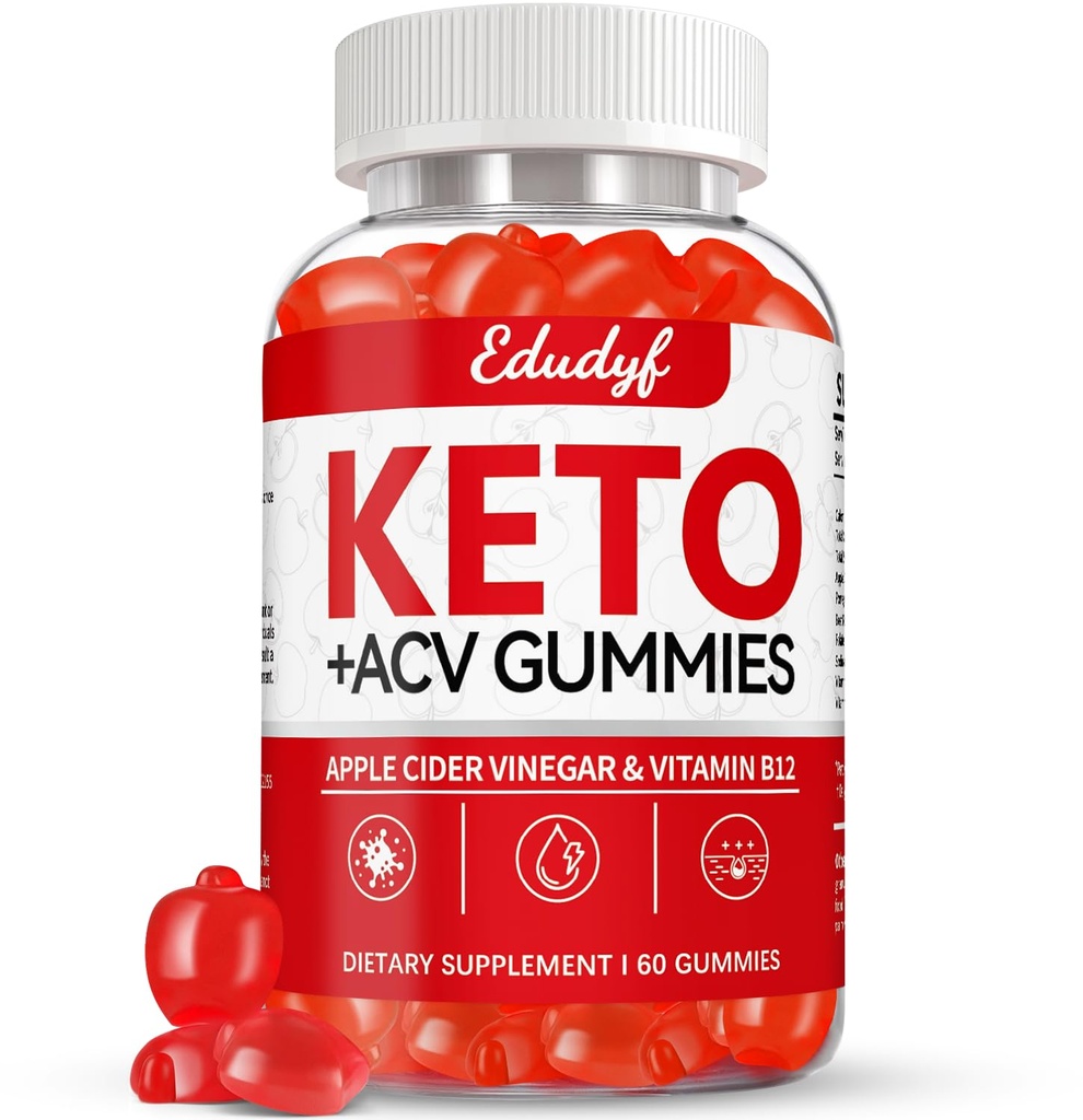 Keto ACV Gummys - 60 Counter Gluten - Free, Gelatin - Free Apple 苹果苹果 苹果 苹果 苹果 苹果 苹果 配以 B12 用于 Keto 支持,蔬菜,独家Flavor,方便瓶型的男女补品