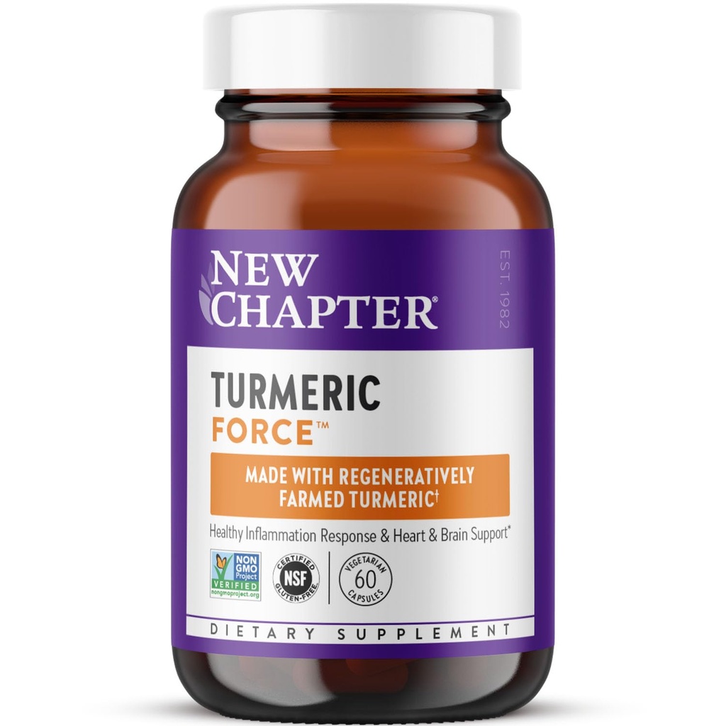 新的Turmeric Supplement, One Daily, Heart, Brain and Health Inflammation Support, 超临界Turmeric Crucumin 意味着不需要黑辣椒, Non-GMO, Gluten Free – 60 Counter (2个月供应)