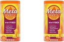 Metamucil Fiber, 4- in-1 Psyllium Fiber 配有真糖的粉末补充剂, 橙色平滑火焰饮料, 72 services (Package May Vary), 粗纹理, 1.9英镑 (Pack of 2)