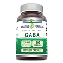 GABA 750mg Per Servicting Veggie Capsules Supplement \ \ Non-GMO = Gluten Free = 在美国制造 = 蔬菜理想(200个计数)
