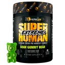 ALPHA LION 超人超高压前置工作粉,Beta Alanine,L-Taurine & 356mg 三源咖啡因用于可持续能源,Nitric Oxide & Citrulline用于泵(21位服务员,酸奶熊)