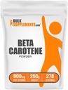 Bulk Assupports.com Beta Carotene Powder - Beta Carotene Assuppose for Immune and Vision Assupport - Gluten Free, 每人服役900mg, 250g (8.8 oz)(一包)