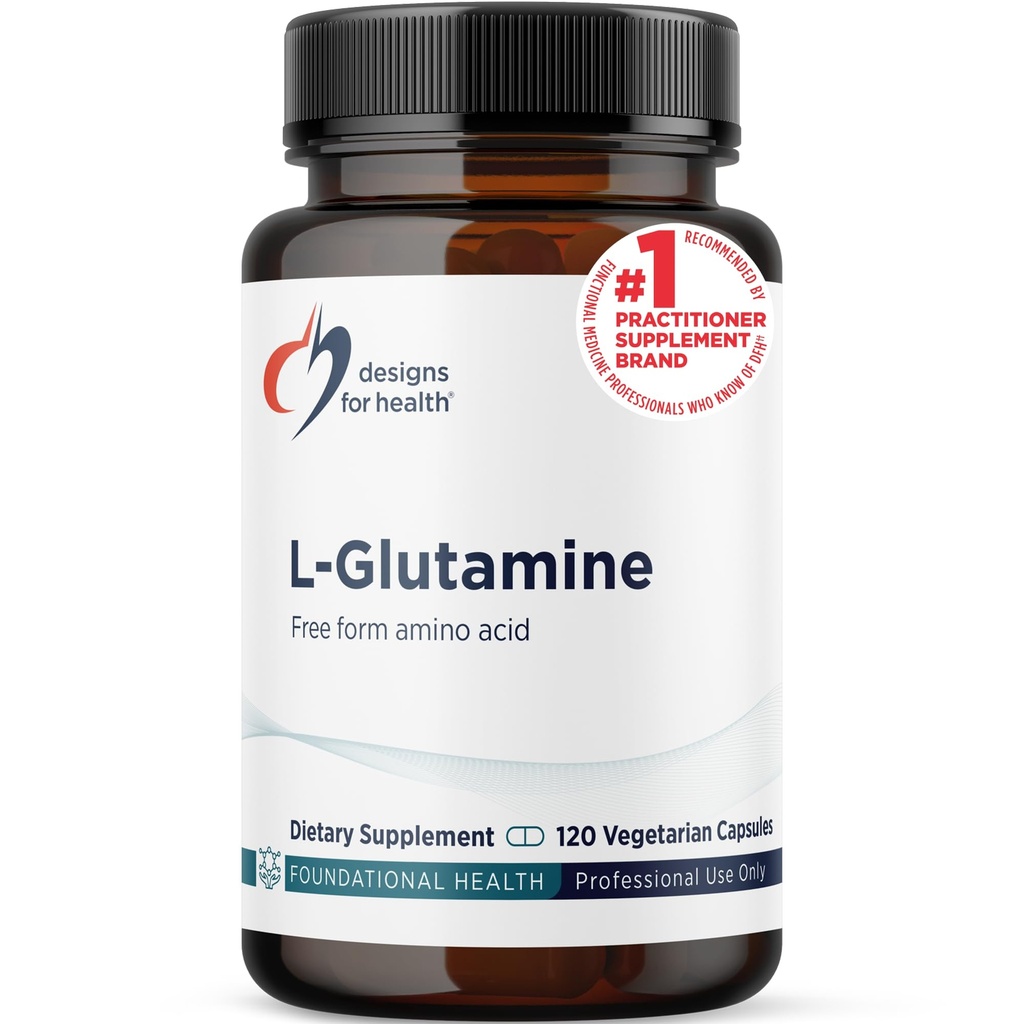L Glutamine Capsules-850mg 植物氨酸补充剂 支持肌肉恢复,消化,Immune + Gut Health - 非GMO + Gluten Free (120 Capsules)