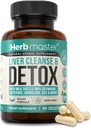 Nora Ross Herbmaster Liver Cleanse Detox & Reference – 27-in-1 Herbal Liver 支持男女辅助 – Milk Thetle Supplement w/ Artichoke 提取,Choline, Zinc & Dandelion Root – 45 services