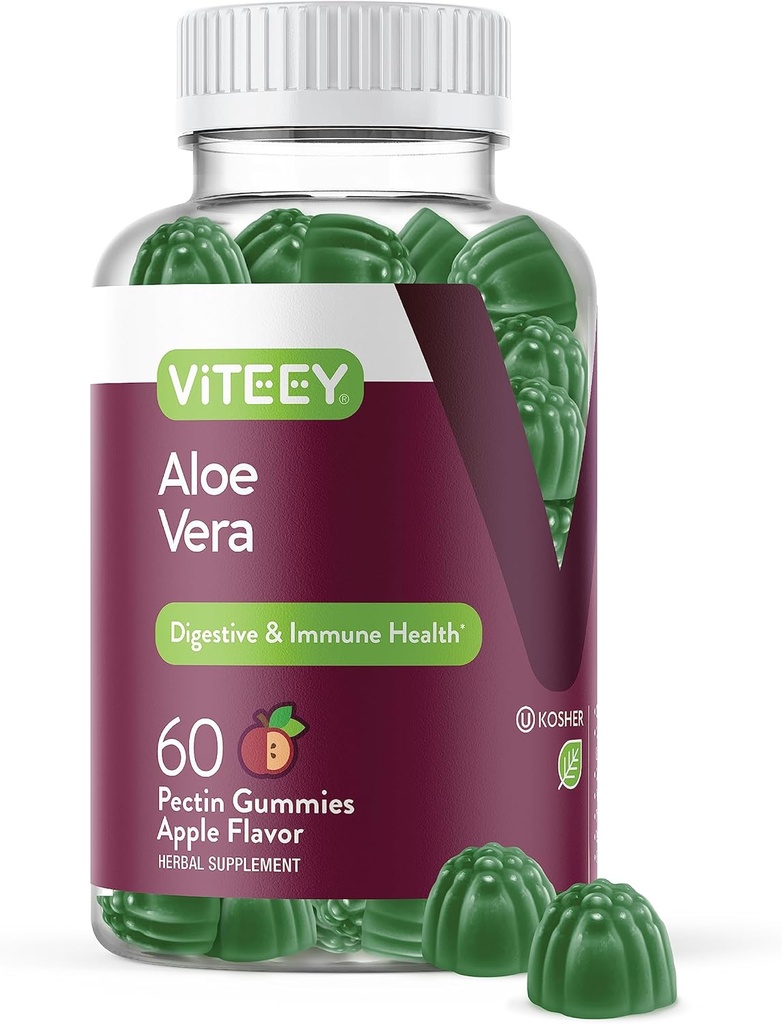 Viteey Aloe Vera Gummys for Adults - 50mg - 消化和免疫健康中的艾滋病 - Aloe Vera 补编 - Vegan, Gelatin Free, Gluten Free, GMO Free, Tasty Chewable Raspberry Flavored Gummy 互联网档案馆的存檔,存档日期2013-03-02.