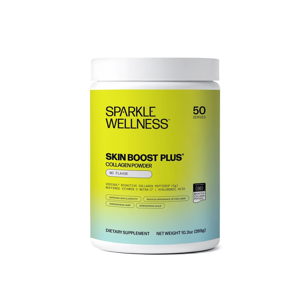 Sparkle Wellness VERISOL 生物活性水解Collagen Peptides → Collagen Powder 配有维生素C & Hyaluronic Acid 用于头发,皮肤,和钉状健康 → 皮靴+(无火焰) [50-Serves].