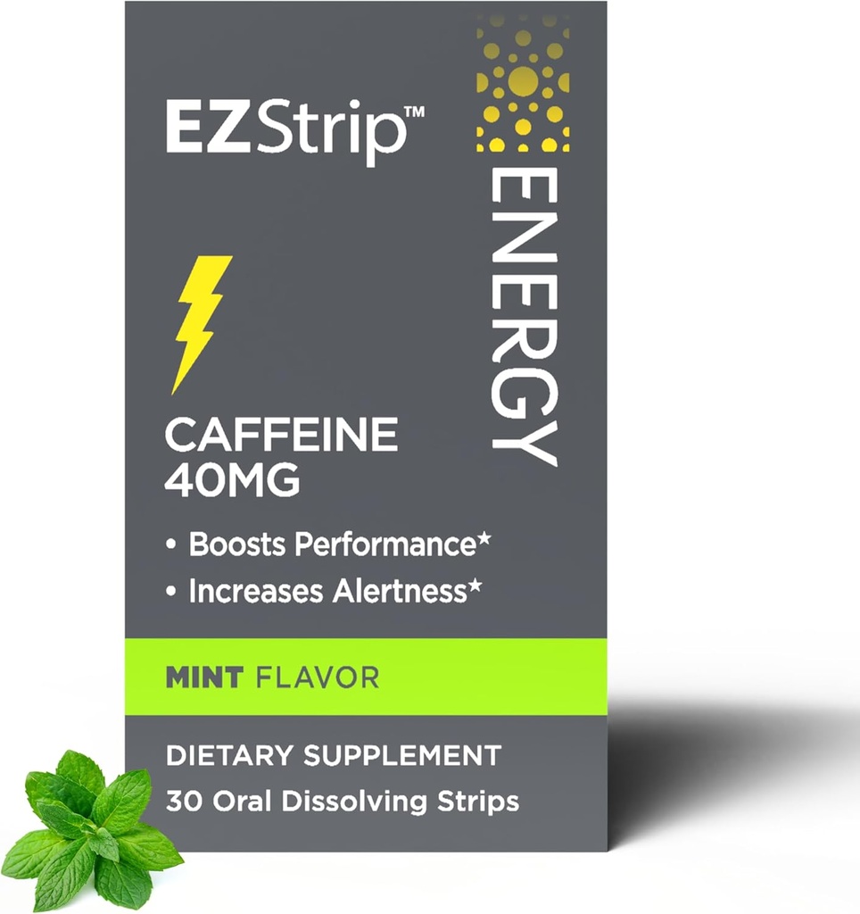 能量补充剂 - Mint Flavor, 30 Counter - 用40mg的咖啡因溶解条块,以帮助增强你的节日与靴子性能 - 在美国制造,糖和无糖
