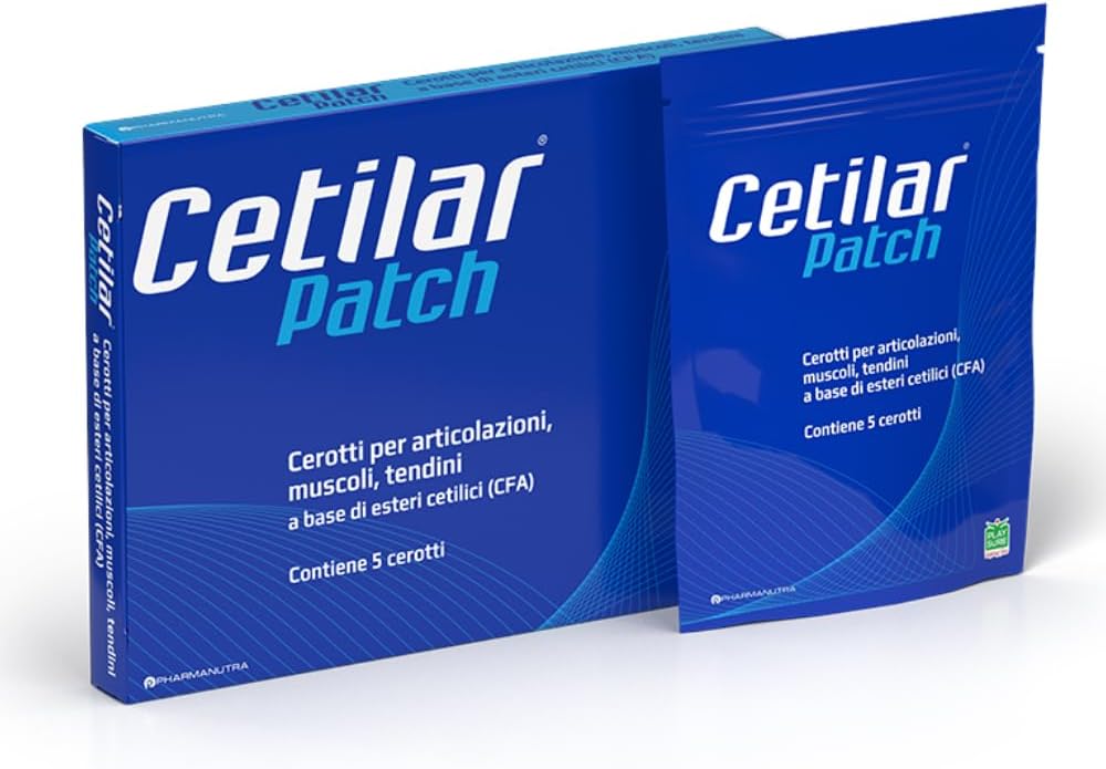 Cetilar补丁 – 5可处理补丁 配有专利的Cetylate脂肪酸,用于长距离联合和肌肉疼痛缓解,改善流动性,以及运动恢复 – Sweat & WaterResistant – Doping Free