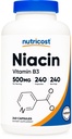 Nutricost Niacin (维生素B3) 500mg, 240 capsules - 配有 Flushing, 非 GMO, Gluten Free