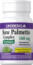 Lindberg Saw Palmetto 提取器 160 毫克 60 软胶 用于男女 标准补充剂 + 非GMO 和 Gluten Free