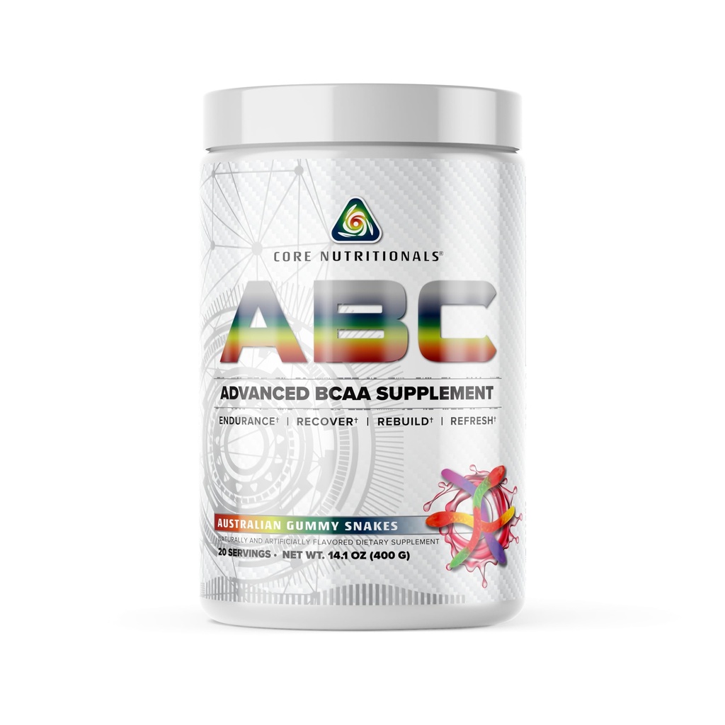 核心营养素 ABC 高级 BCAA 补充 + 氨基酸回收 + 与 Glutamine, Beta Alanine, Citrulline Malate + 20 services (澳大利亚古米蛇)