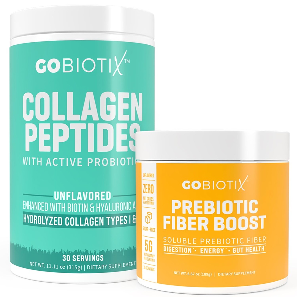 GOBIOTIX 纤维和Collagen 包:头发、皮肤、口腔支持-30架Collagen,35架Fiber