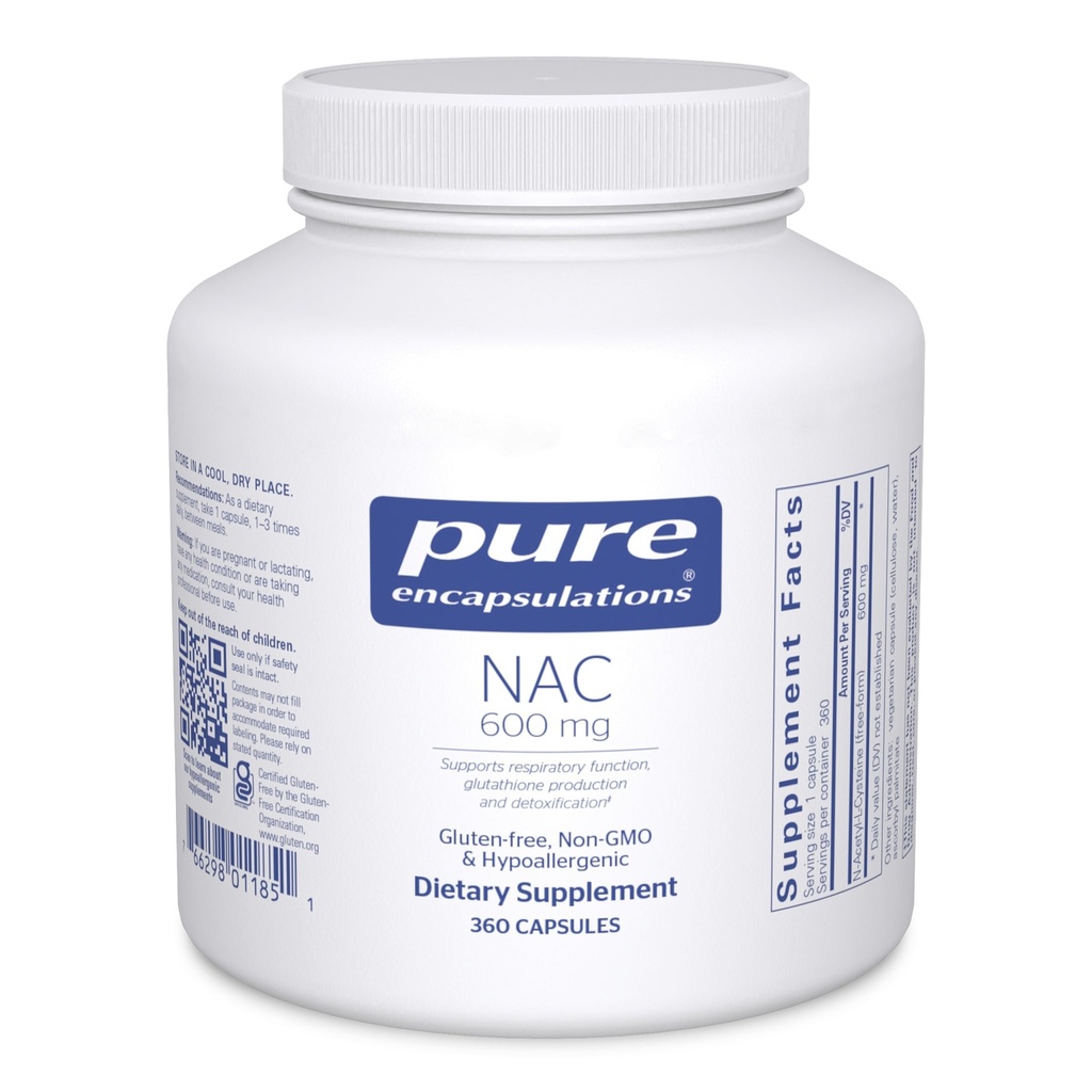 纯封装 NAC 600 mg - N-乙酰Cysteine NAC 肺健康和免疫支持,肝脏支持和抗氧化剂补充剂* - Freiform N-乙酰L-Cysteine - 360 Capsules