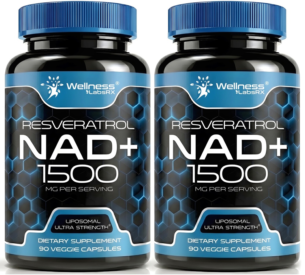 健康LABSRX NAD补编,1500mg - Liposomal NAD+ 补充Resveratrol,NAD Plus促进 - 支持细胞健康,Stamina与健康老化 - 超强卡普勒斯,美国制造 - 2包