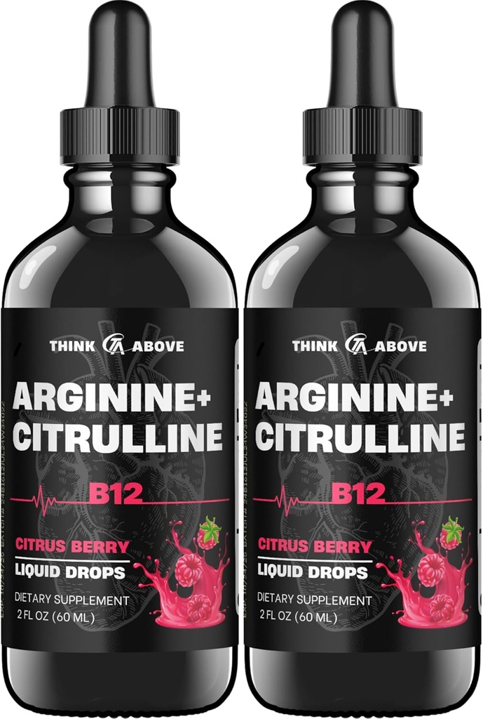 L-Arginine + L-Citrulline + B12 液滴, Citrus Berry Flavor, 2 fl oz, 包装 2
