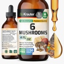 BIO KRAUTER 6 蘑菇增产6-in-1 - Lions Mane,Shiitake, Turkey Tail, Cordyceps, Reishi & Chaga 液体提取器 - 蘑菇复合丁香 - Vegan Drops 4 Fl.Oz.