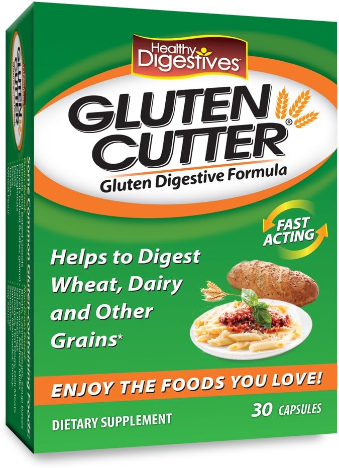 健康消化器 Gluten Cutter Enzyme 公式 - 帮助改善你的身体 Gluten 消化器并协助破碎小麦、乳制品和其他谷物 - Capsules - 30 services
