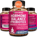 Hormone Balance + Probios for Women - Natural Menopause Relief, weight management, Bloating, Hot Flashes, PMS → 有机马卡, 香草莓, 东奎和黑科霍什 → 非 GMO → 120 V Capsules