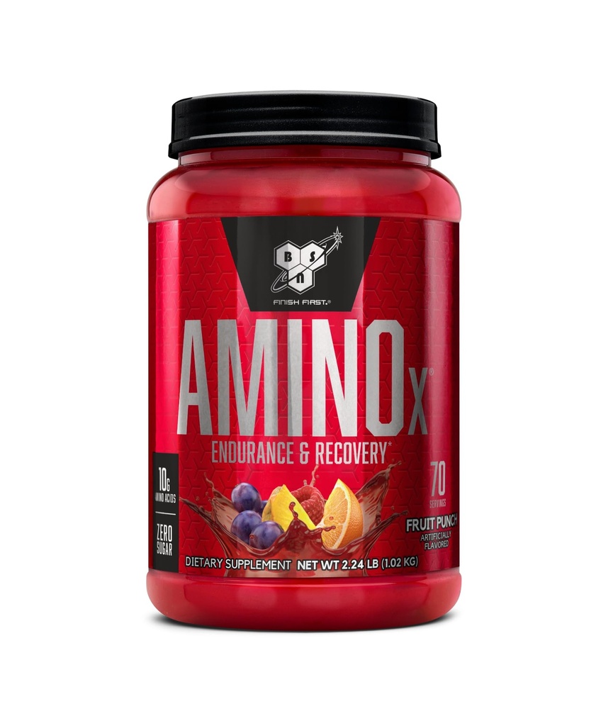 BSN 氨基X 肌肉恢复和耐力粉与BCAA, 10克氨基酸, Keto Friendly, Cafeine Free, 支持耐力, 零糖, 水果扑克, 70种服务( Package May Vary)
