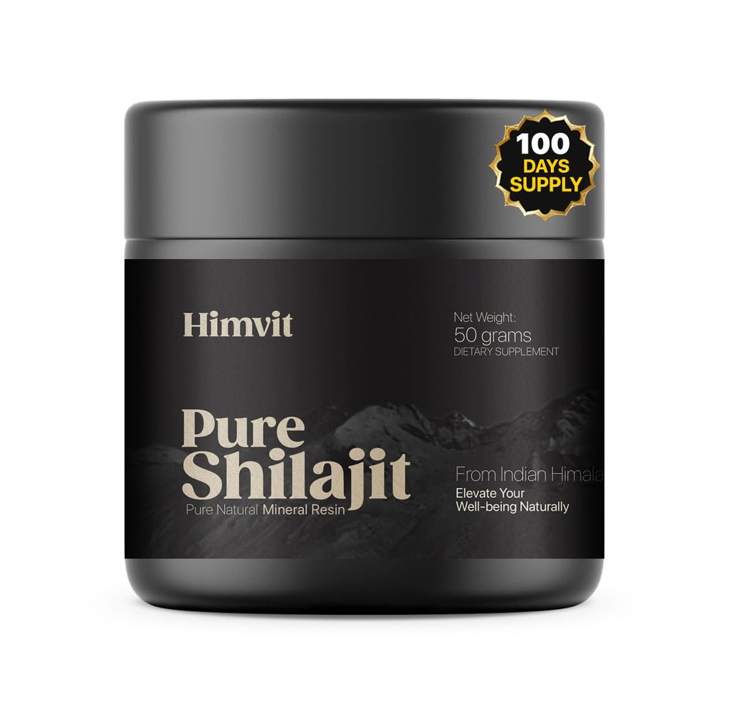 纯喜马拉雅有机物Shilajit Resin 与实验室报告 超高概率的男女富尔维奇酸和追踪矿物 胡米酸补充剂 Resin|支持能源、代谢和豁免 50克