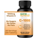 SHIFAA营养 Halal Vitamin C-1000mg平板,60天供应. 配有维生素C的"免疫支持补充剂"(Immune Support),"老年莓"(Melderberry),"Quercetin"(Quercetin),"玫瑰HIPS"(Rose HIPS & Rutin). 蔬菜、非GMO、无糖和Keto友好