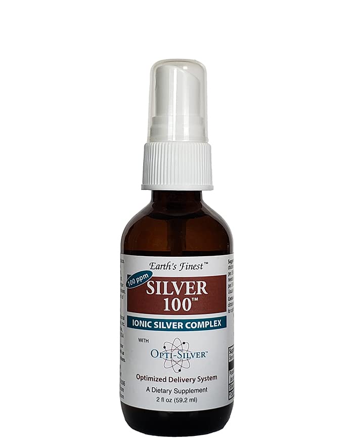银 100 配有 Opti-Silver 优化投送系统用于免疫支持的Ionic Silver Complex - 100 ppm, 2oz (59.2mL) - Spray