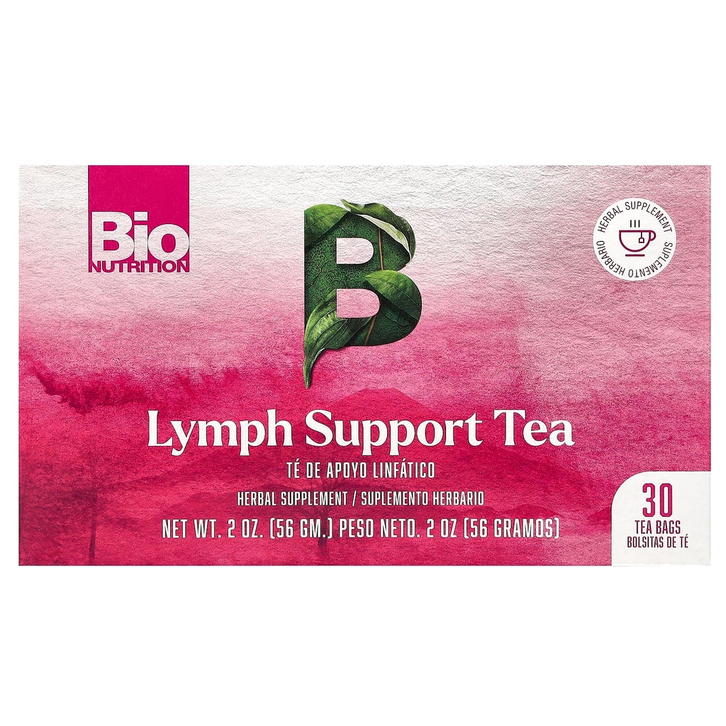 生物营养淋巴支持茶,咖啡因免费,30个茶袋,2 oz(56克)