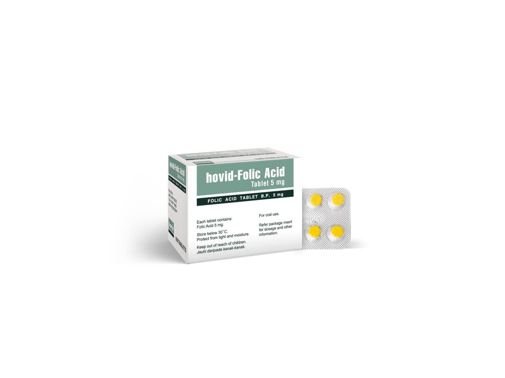 HOVID 叶酸 5Mg 100片(3盒100片)