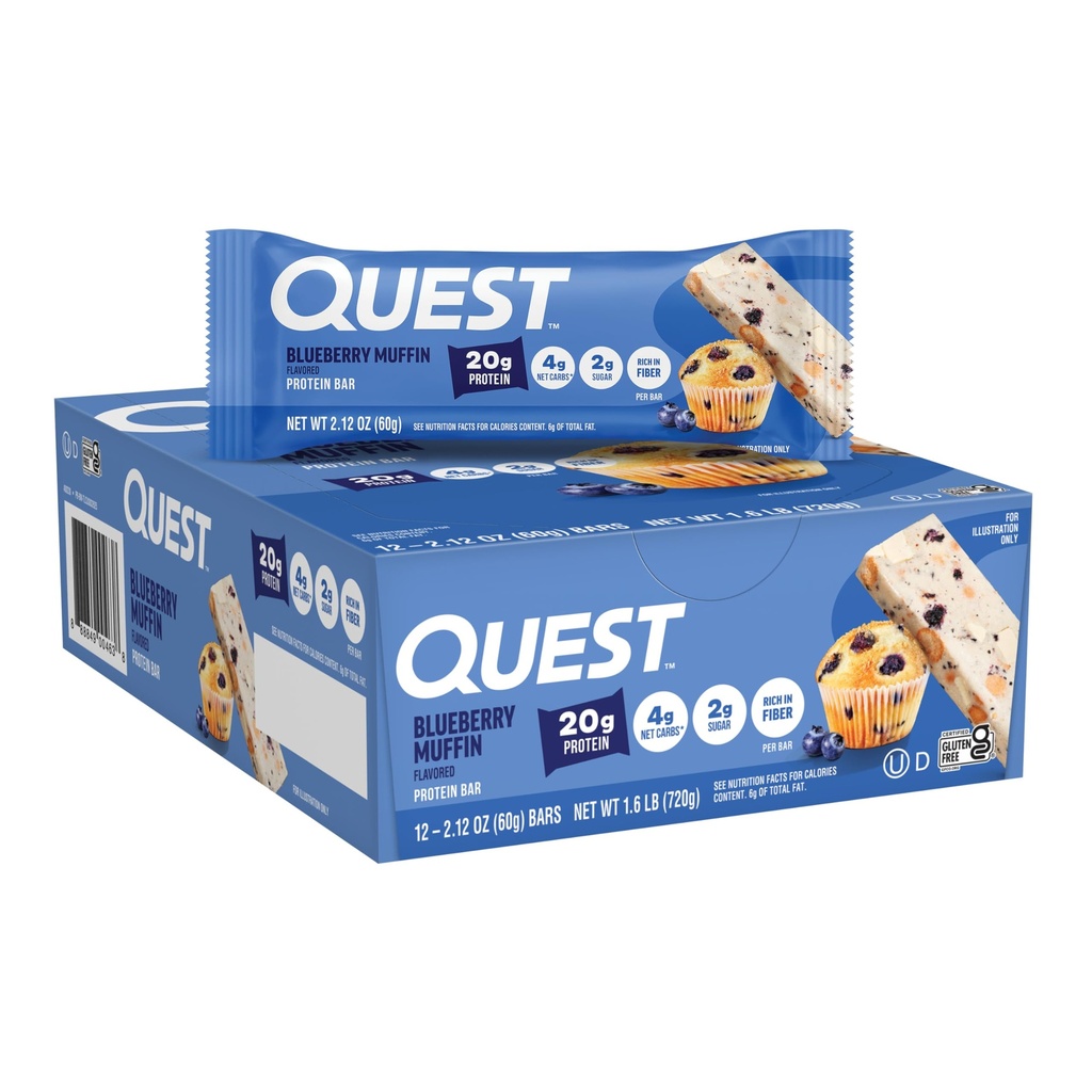 素食性营养 蓝莓麻黄蛋白棒,20g蛋白,2g糖,5g Net Carb, Gluten Free, Keto Friend, 12 Counter