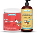 WONDER PAWS Heart + Virtuality Superhero Chews Plus Omega Max Fish Oil - 用于狗心健康,皮肤和联合护理与免疫支持 - 心脏 + Virtuality 90 Chews - Omega Max 16 Ounces