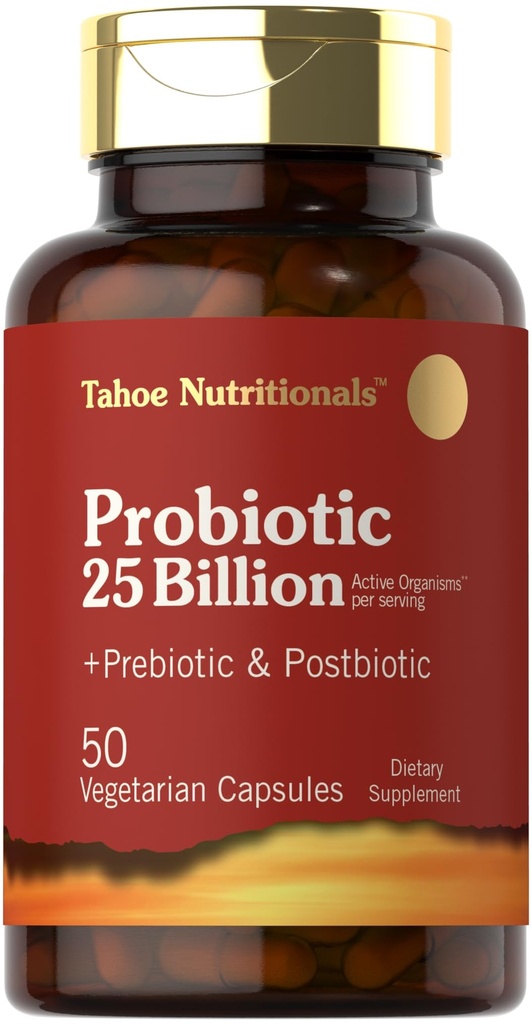 Tahoe营养素 Prebiotic,Probiotic & Postbiotic 25亿 CPU = 50 粉末药丸 男男女女消化健康 = 蔬菜与非GMO补充品