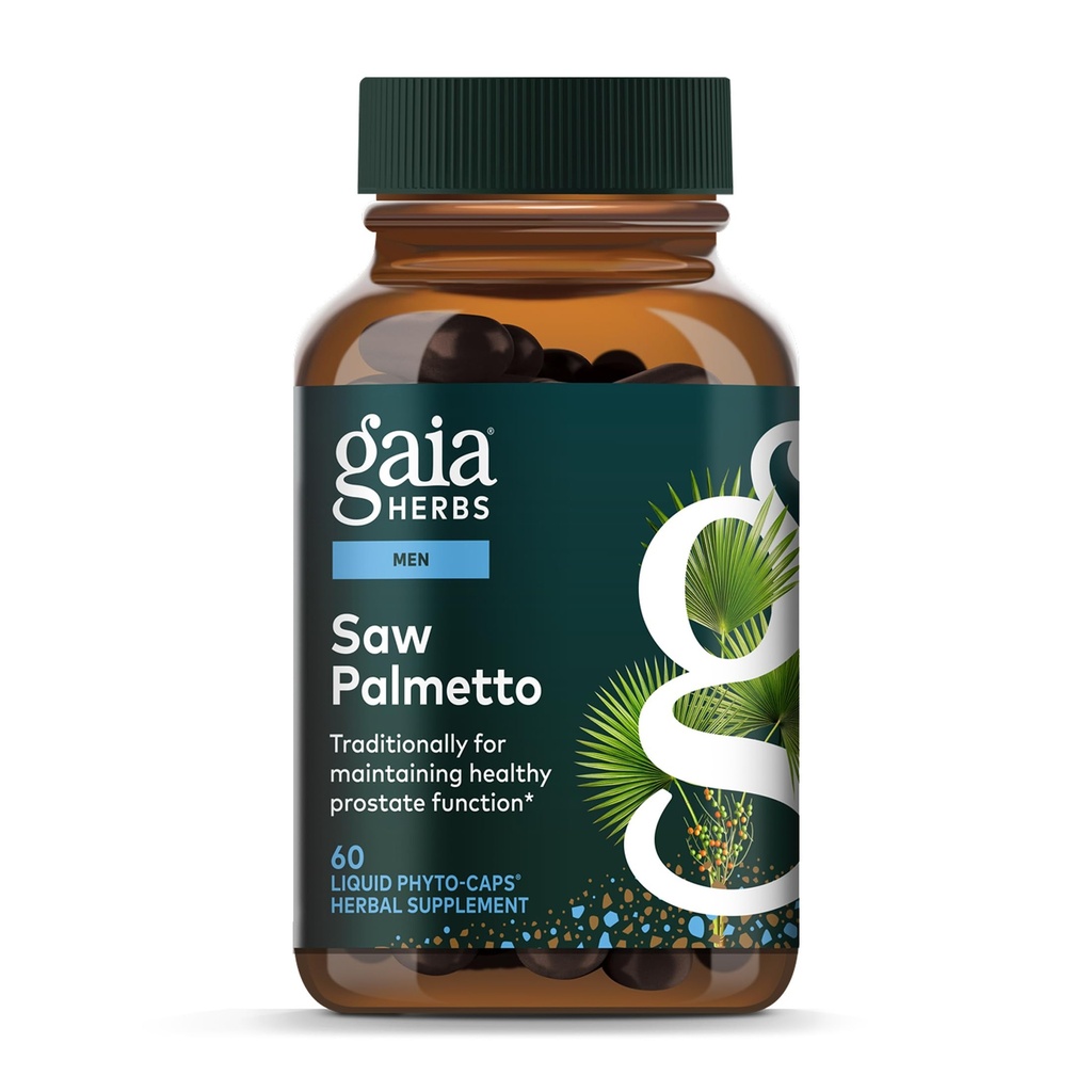 Gaia Herbs Saw Palmetto -- -- 支持男子健康前列腺功能 -- -- 包含Saw Palmetto和向日葵种子支持男子健康 -- -- 60 Vegan液态植物卡普尔(30天供应)