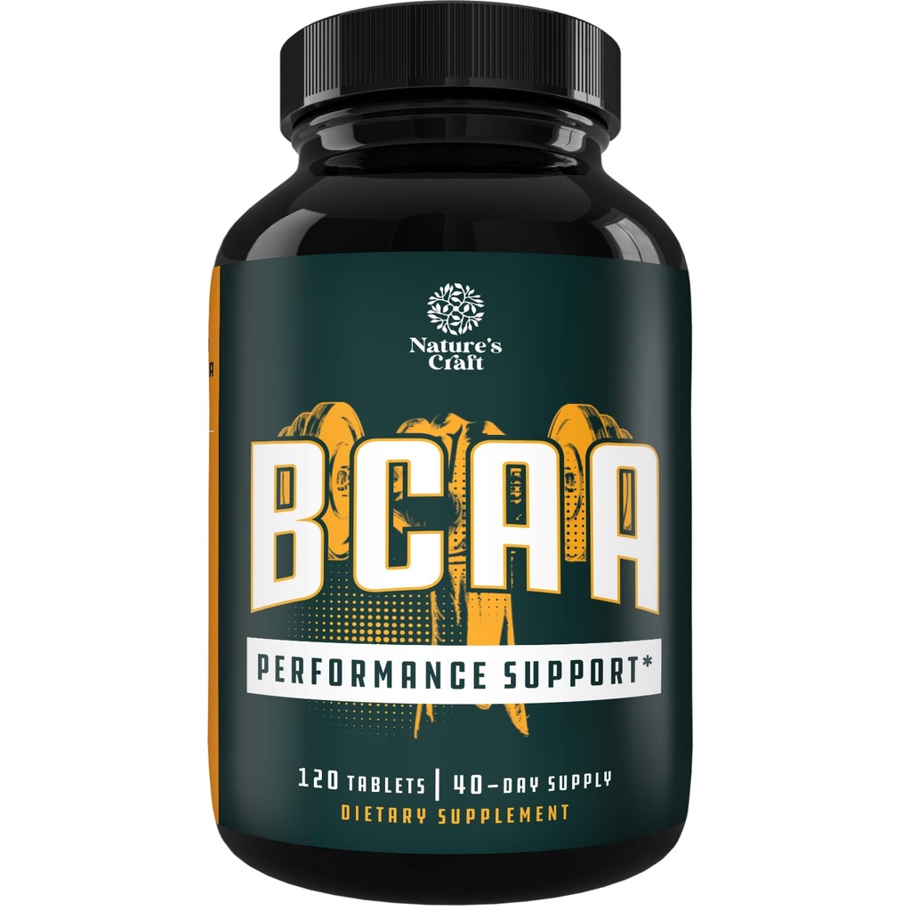 分支链氨基酸补充剂 - Vegan BCAA片 劳动后肌肉恢复和肌肉生长支持 - 分支链氨基酸补充剂 男女劳动恢复 120