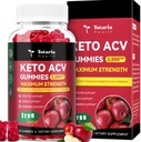 Totaria Keto ACV Gummys - 2000mg Apple Cider Vinegar Gummys 无糖支持 Probiotics, B12, Keto Supplements for Women and Men, 60 Counts