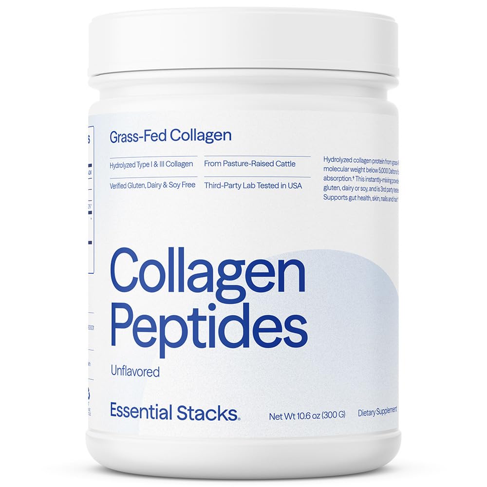 Collagen Peptides Powder(来自美国草药公司) - Gluten, 奶油和豆类自由 - 不受欢迎的水解Collagen补充品(10.6 oz)