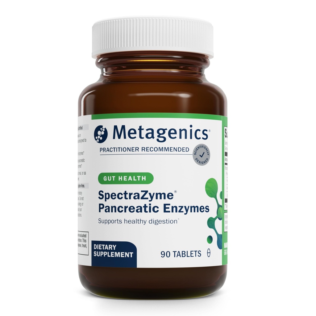 基因组学 SpectraZyme Pancreatic Enzymes - 蛋白质,脂肪和碳分解的消化酶复合体 - 支持文摘,气体救济和古特健康 * - 非GMO,Gluten-free - 90片