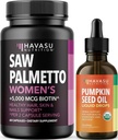 HAVASU UNDA 有机南瓜种子油滴(60架)和Saw Palmetto 女性发型综合体(30架)