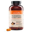NatureWise Turmeric Curcumin 500mg 配黑椒软胶 - 外加强度,强化吸收 - 95% Curcuminoids & BioPerine 用于免疫支持 - Gluten-Free, Non-GMO - 180 Counter [6-Month Supplement] (英语).