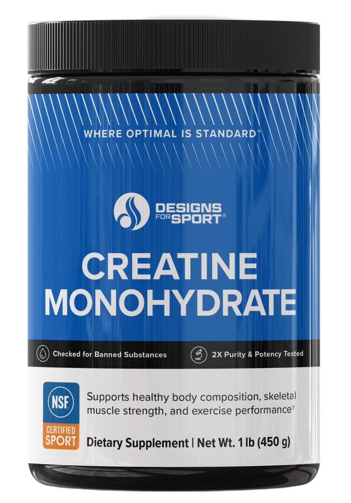 运动微营养化Creatine 单水合物无味粉剂的设计 - NSF获得体育认证,90种服务,支持肌肉恢复,脑健康,工作前和工作后强度