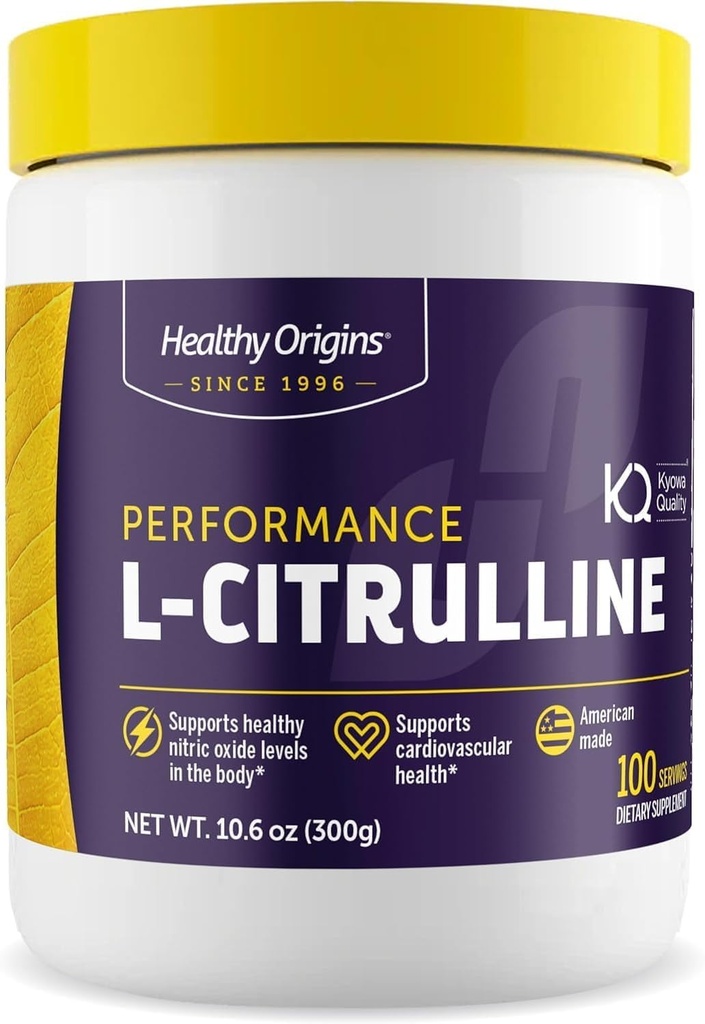 健康起源-L-Citrulline(美国-马德、非GMO、Gluten Free、Athletic Support), 10.6 Ounce