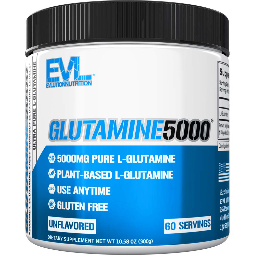 纯 Vegan L-Glutanamine 粉末补充剂 - Evlution 营养 Nitric Oxide 助推剂 5g L Glutanime 工作后恢复强化泵 Gut 健康能量和豁免 - 不受欢迎