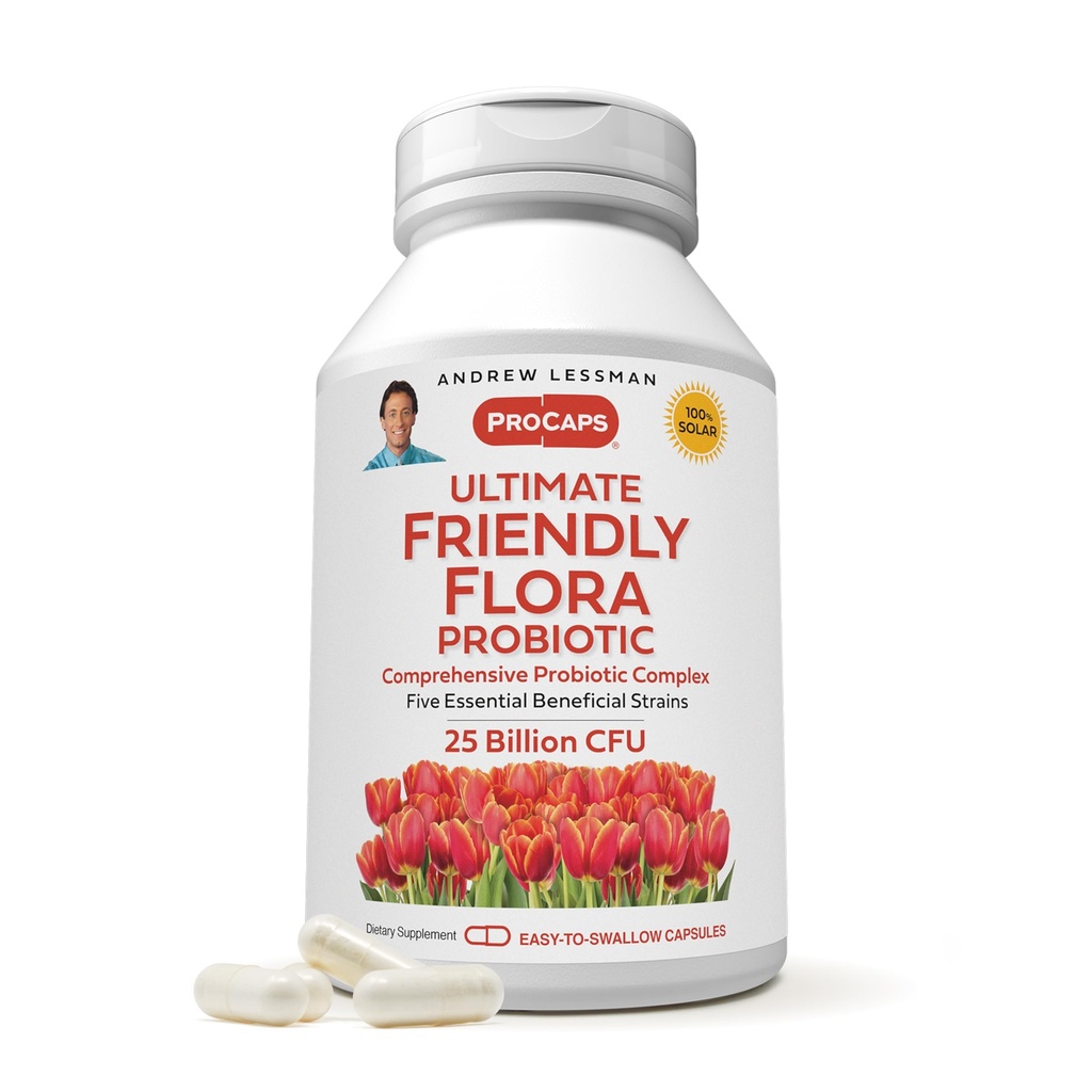 Andrew Lessman Ultimate Follower Probioules 60 Capsules - 25亿 CPU, 五种Probiotic Strains的综合融合,强力免疫和消化支持. 女性或男性的抗生素