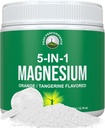 5-in-1 女性和男性的镁粉饮料. 镁甘油酸 + Citrate + Malate + Chelate + Taulate. 肌肉放松 睡眠 挤压 橙色花纹